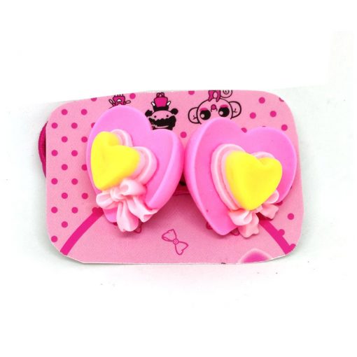 Heart Cap Flower Rubberband for Kids