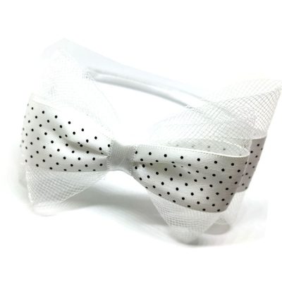Trendilook White Bow Ribbon and Net Hairband