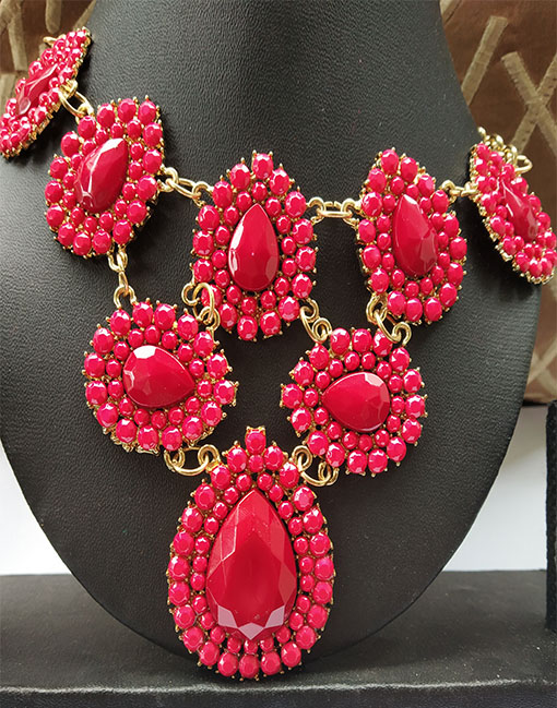 Trendilook Pink Fancy Long Layered Neckpiece