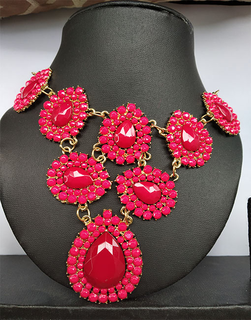 Trendilook Pink Fancy Long Layered Neckpiece - Image 2