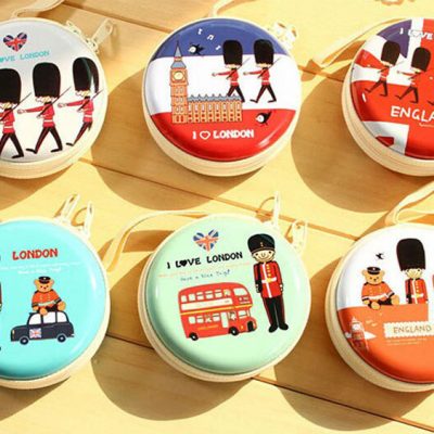 London_Theme Coin Tin Purse with zipper for kids
