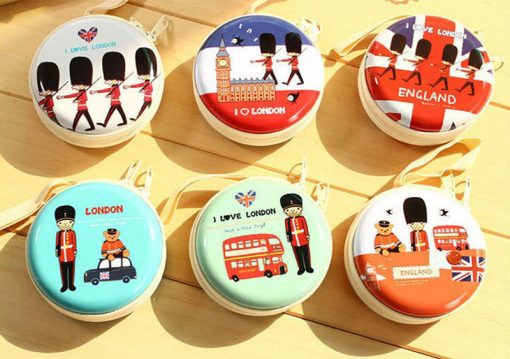 London_Theme Coin Tin Purse with zipper for kids