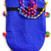 Trendilook Handmade Blue Circle Big Sling Bag for Ladies and Girls