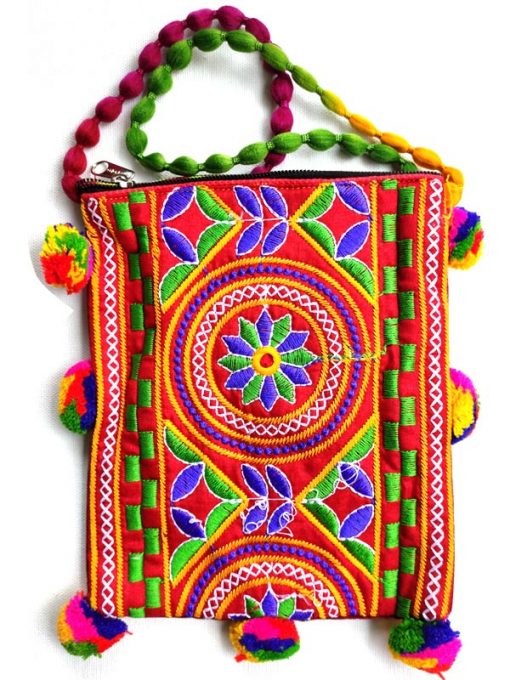 Trendilook Handmade Orange Flower Small Sling Bag for Ladies and Girls