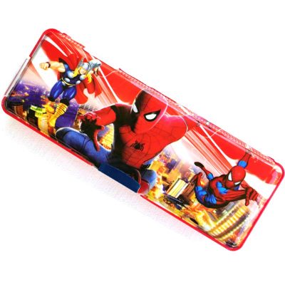 Trendilook Spiderman Magnetic Dual Side Pencil Box with LED Light
