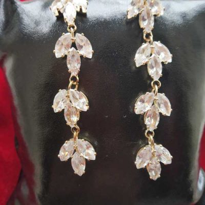 Trendilook Crystal Layered Long Party Wear Earring