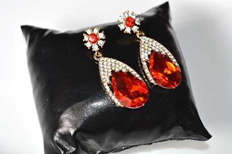 Trendilook Stone Red Crystal Drop Earring
