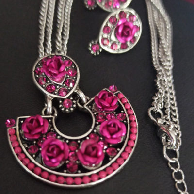 Trendilook Party Wear Rose Necklace Set